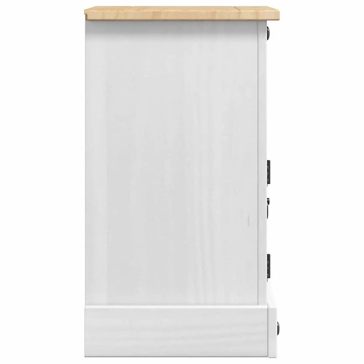 Sengebord Corona Hvid 35 x 32,5 x 58 cm Massiv fyrretræ