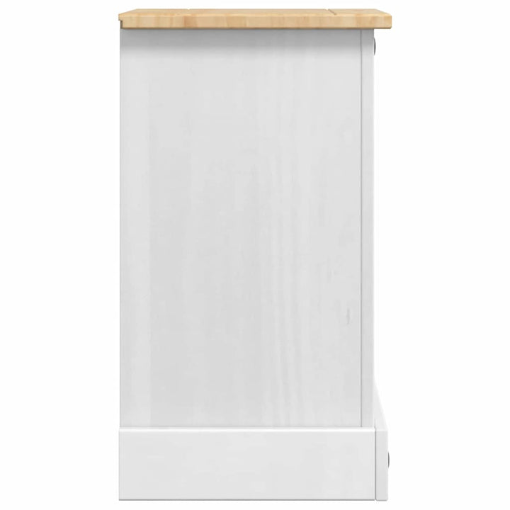Sengebord Corona Hvid 35 x 32,5 x 58 cm Massiv fyrretræ