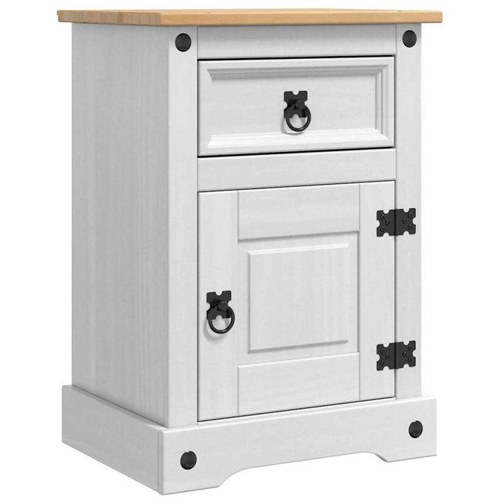 Sengebord Corona Hvid 45 x 35 x 64 cm Massiv fyrretræ