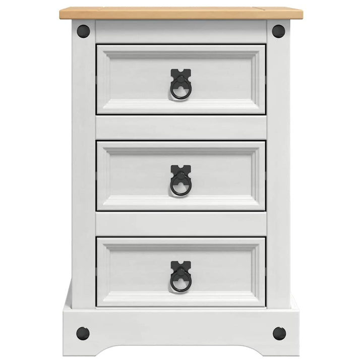 Sengebord Corona Hvid 45 x 35 x 64 cm Massiv fyrretræ