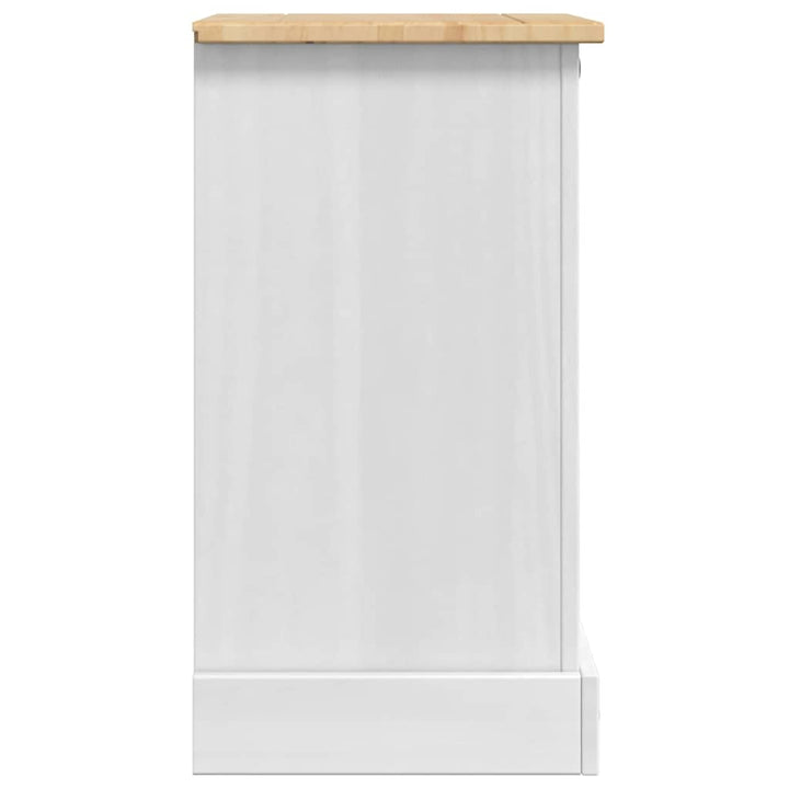 Sengebord Corona Hvid 45 x 35 x 64 cm Massiv fyrretræ