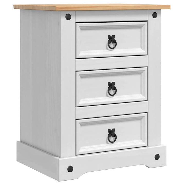 Sengebord Corona Hvid 53 x 39 x 66 cm Massiv fyrretræ