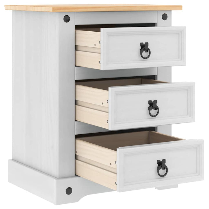 Sengebord Corona Hvid 53 x 39 x 66 cm Massiv fyrretræ