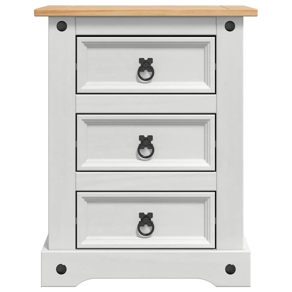 Sengebord Corona Hvid 53 x 39 x 66 cm Massiv fyrretræ