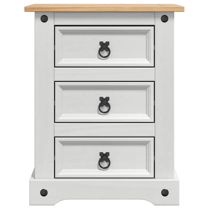 Sengebord Corona Hvid 53 x 39 x 66 cm Massiv fyrretræ