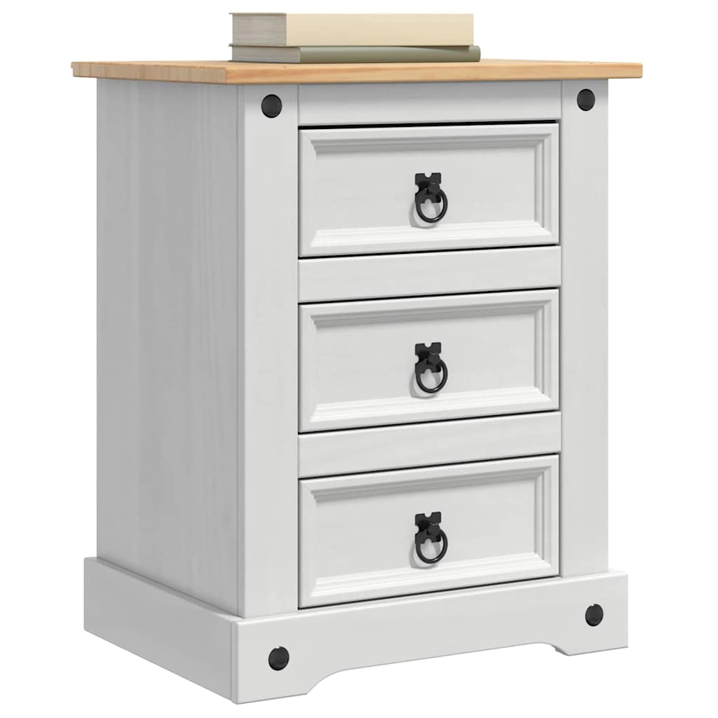 Sengebord Corona Hvid 53 x 39 x 66 cm Massiv fyrretræ