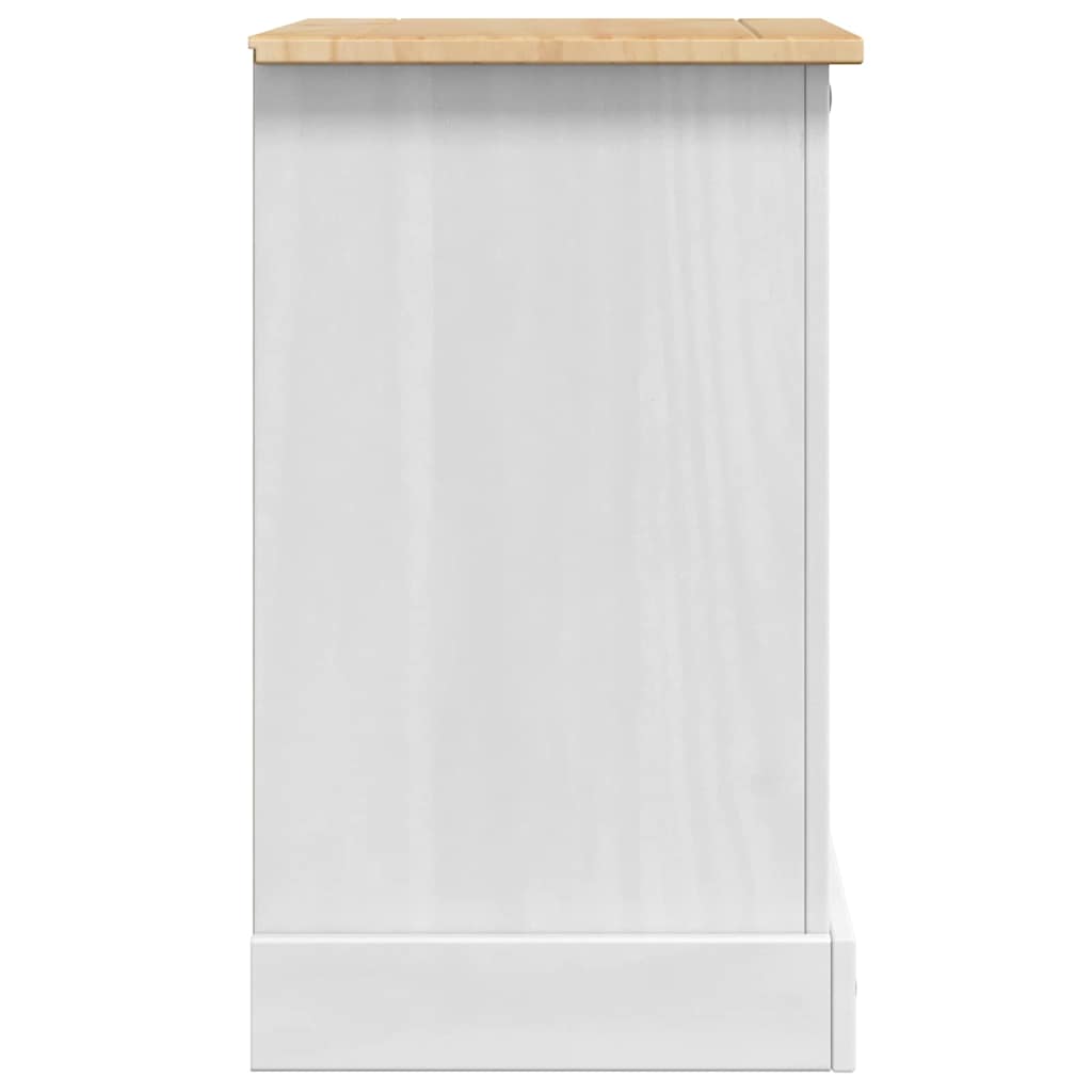 Sengebord Corona Hvid 53 x 39 x 66 cm Massiv fyrretræ
