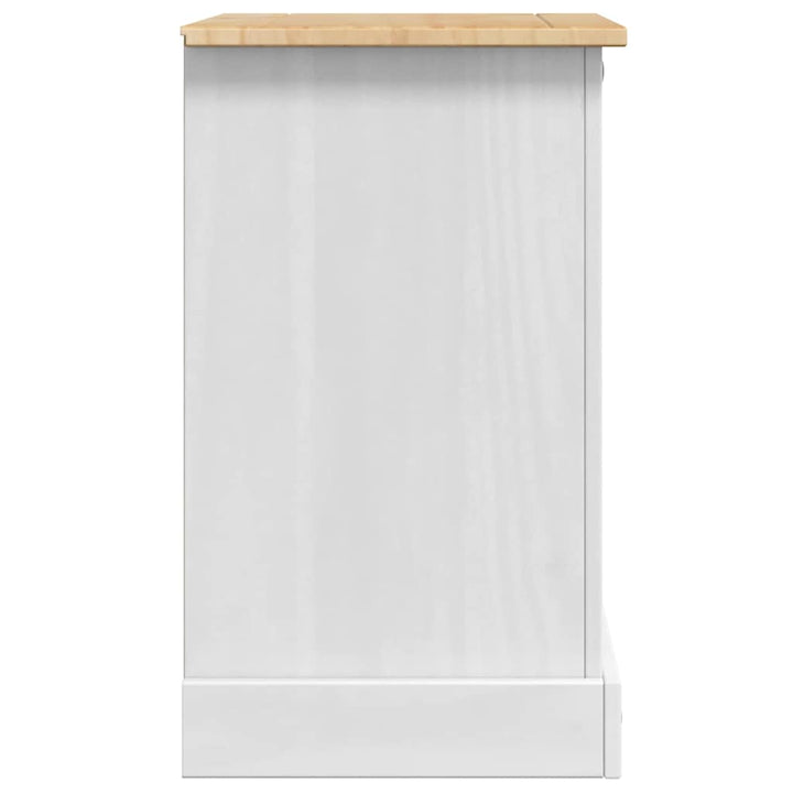 Sengebord Corona Hvid 53 x 39 x 66 cm Massiv fyrretræ