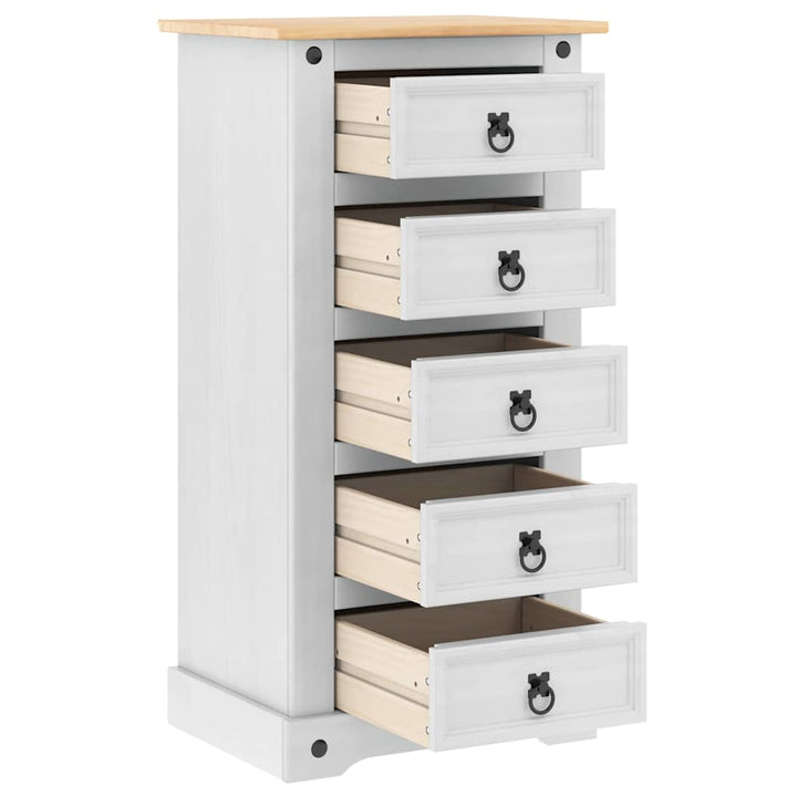 Sengebord Corona Hvid 53 x 39 x 103 cm Massiv fyrretræ