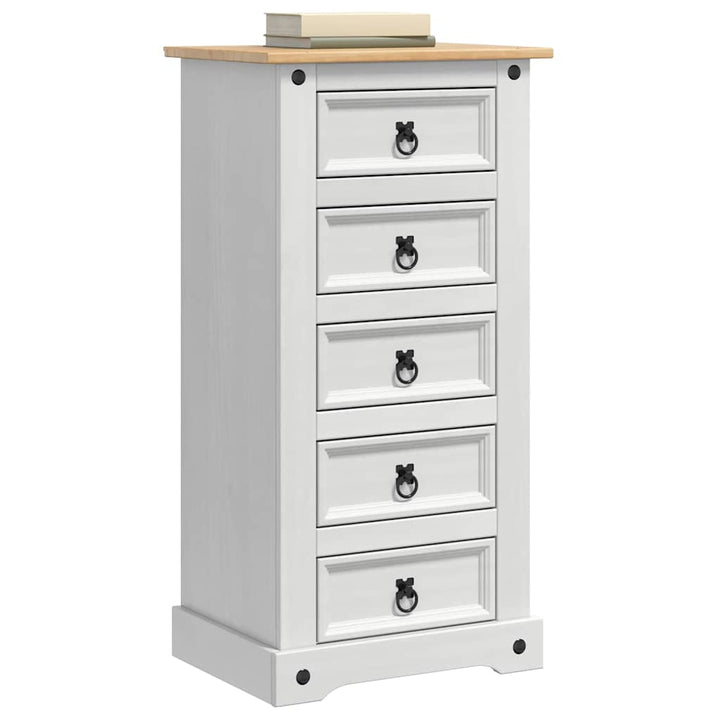 Sengebord Corona Hvid 53 x 39 x 103 cm Massiv fyrretræ