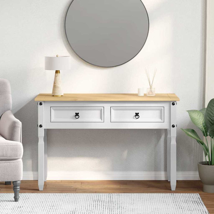 Endebord Corona Hvid 115 x 46 x 73 cm Massiv fyrretræ