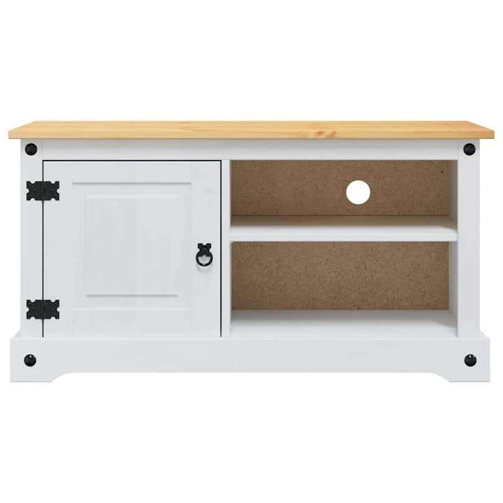 TV-skab Corona Hvid 100 x 40 x 52 cm Massiv fyrretræ