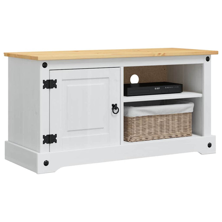 TV-skab Corona Hvid 100 x 40 x 52 cm Massiv fyrretræ