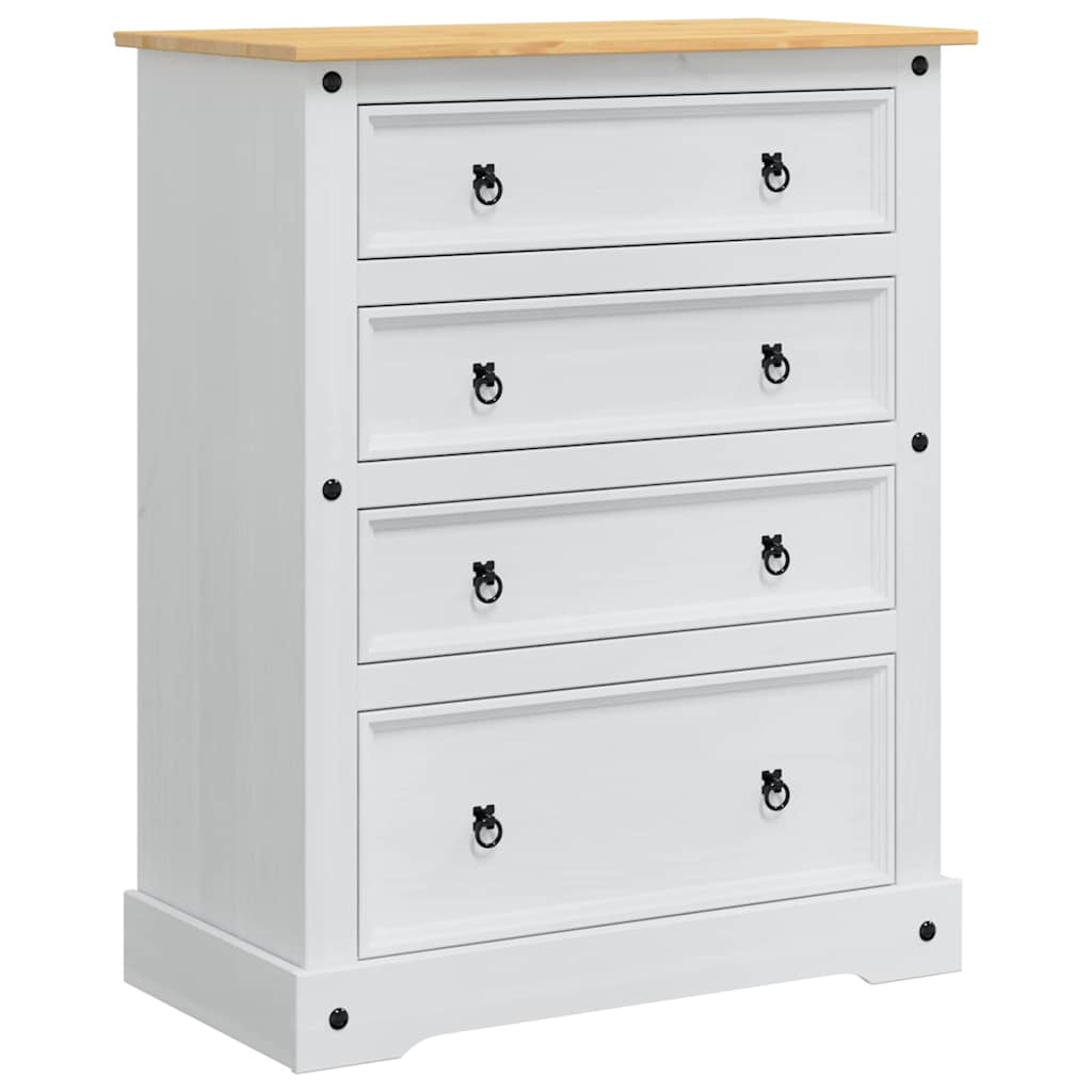 Opbevaringskister Corona Hvid 92 x 48 x 114 cm Massivt fyrretræ