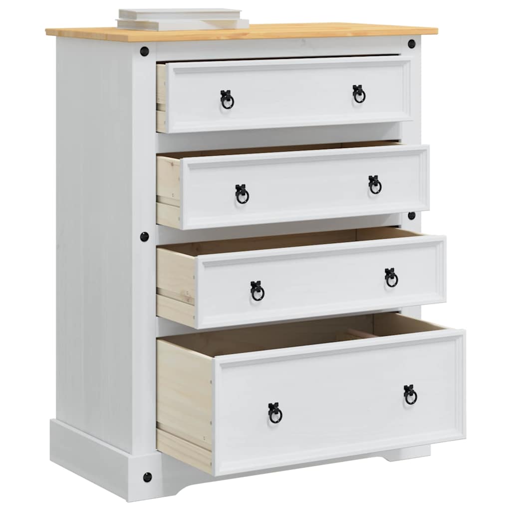 Opbevaringskister Corona Hvid 92 x 48 x 114 cm Massivt fyrretræ