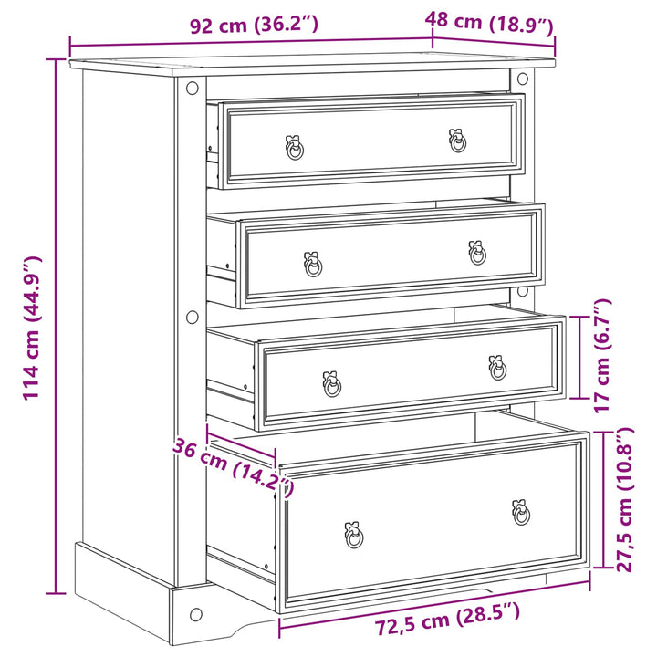 Opbevaringskister Corona Hvid 92 x 48 x 114 cm Massivt fyrretræ