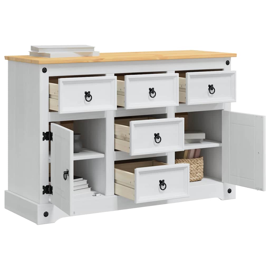 Opbevaringskister CORONA Hvid 112 x 40 x 75 cm Massiv fyrretræ