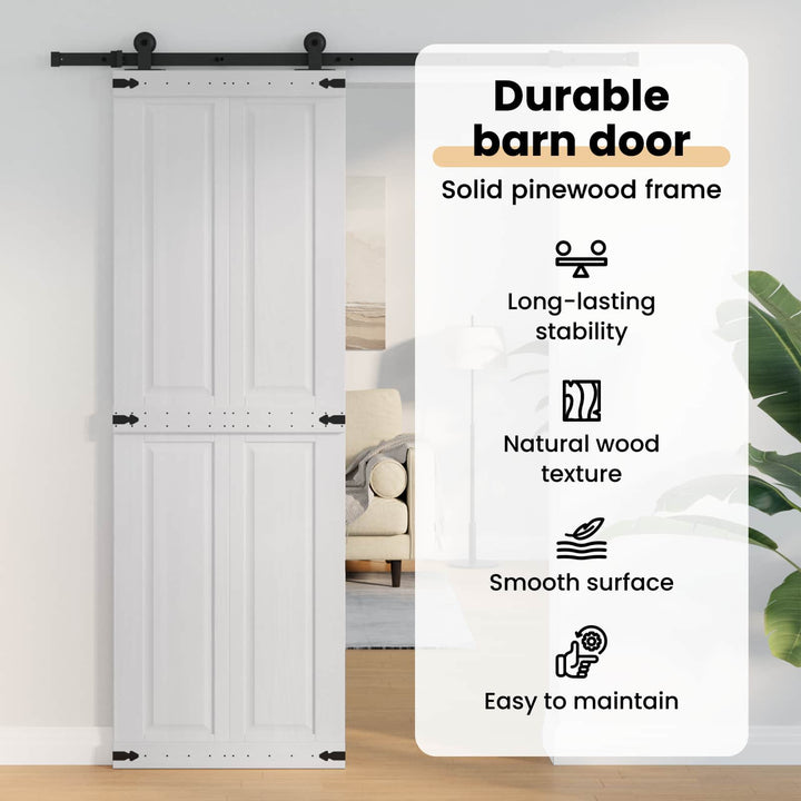 Ladedør Corona Hvid 70 x 210 cm Massivt fyrretræ