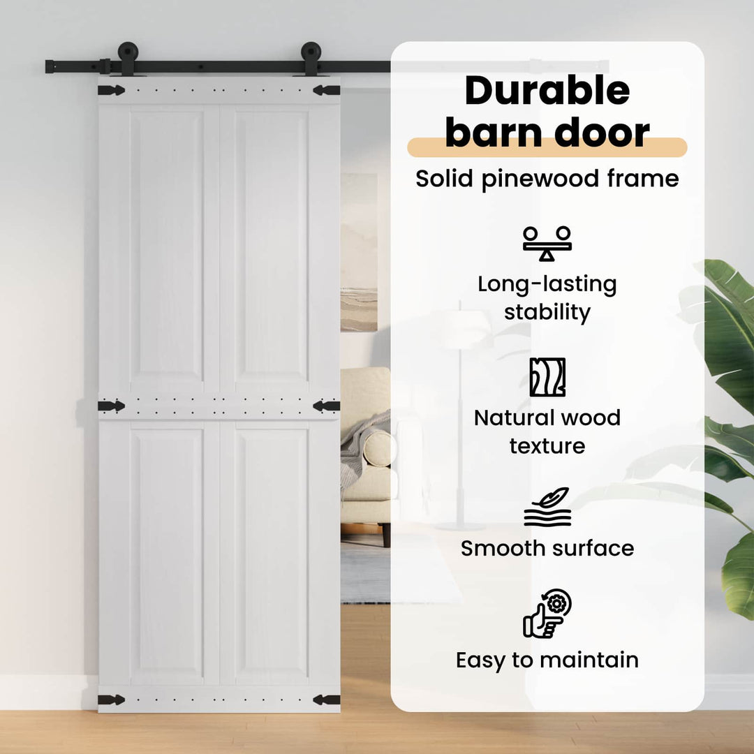 Ladedør Corona Hvid 80 x 210 cm Massivt fyrretræ