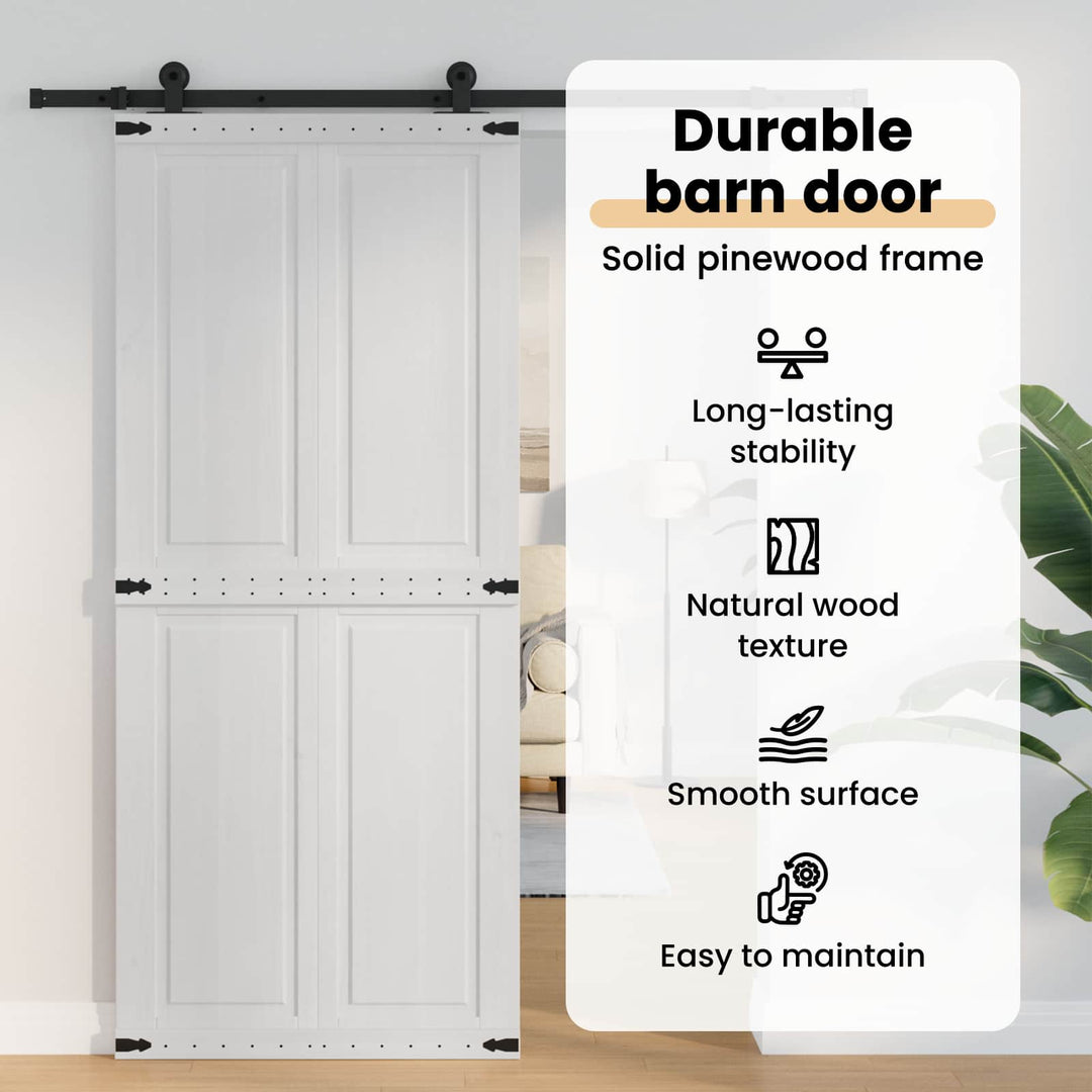 Ladedør Corona Hvid 90 x 210 cm Massivt fyrretræ