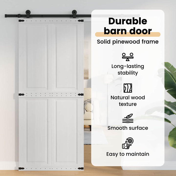 Ladedør Corona Hvid 90 x 210 cm Massivt fyrretræ
