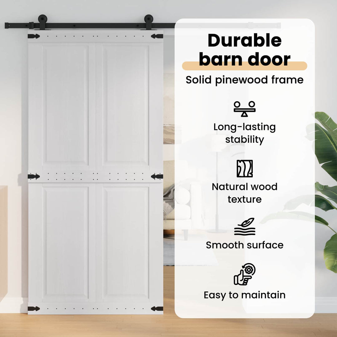 Ladedør Corona Hvid 100 x 210 cm Massivt fyrretræ