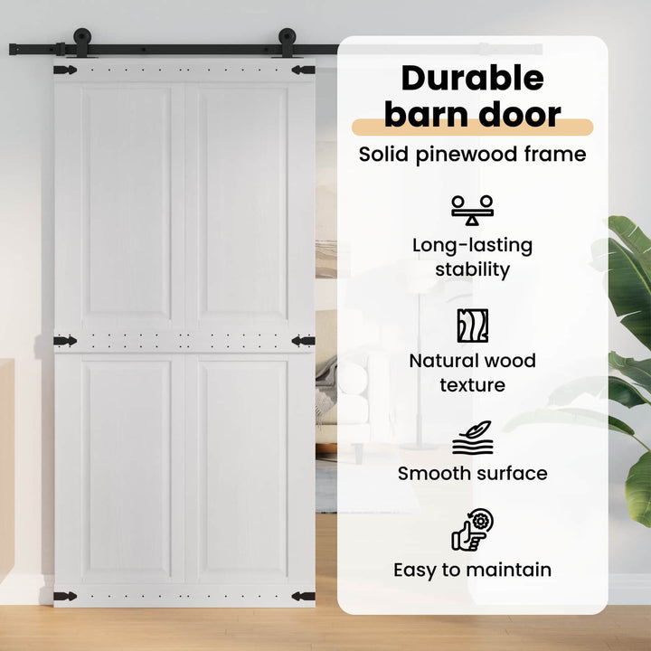 Ladedør Corona Hvid 100 x 210 cm Massivt fyrretræ
