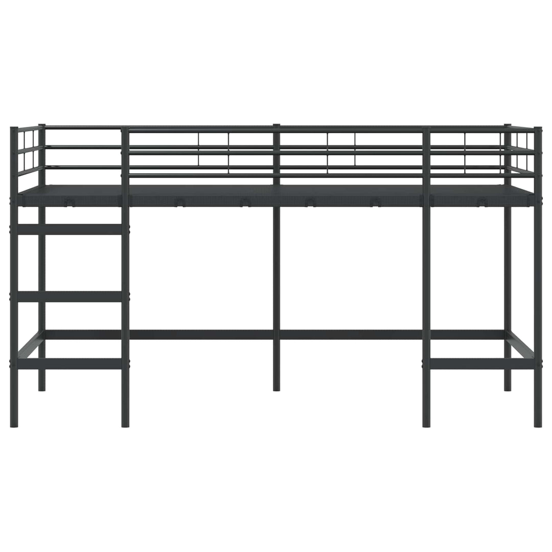 Børns Loft Seng Ramme Sort 79,5 x 200 cm Stål