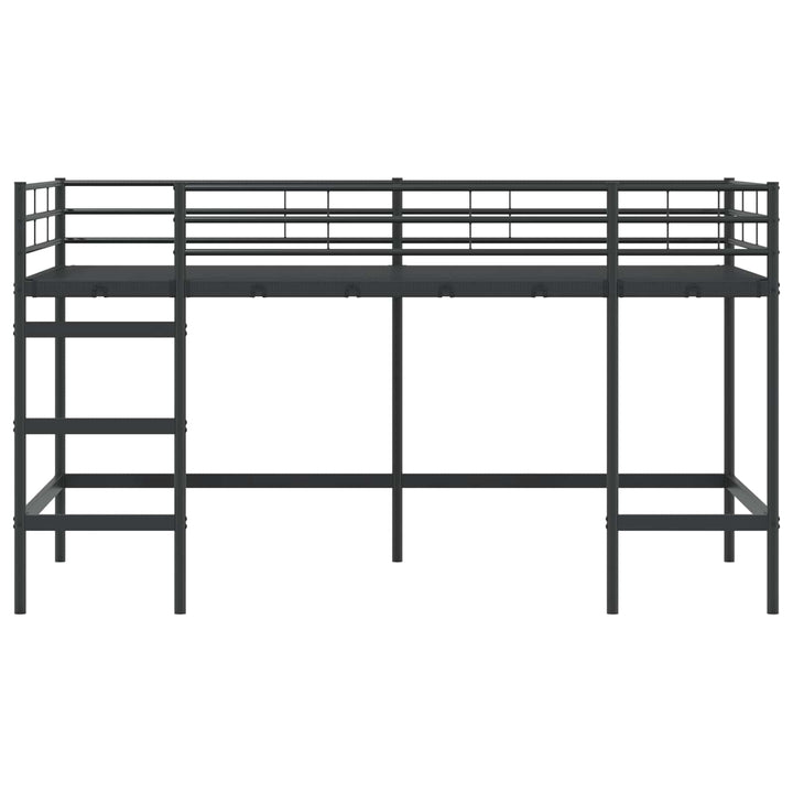 Børns Loft Seng Ramme Sort 79,5 x 200 cm Stål