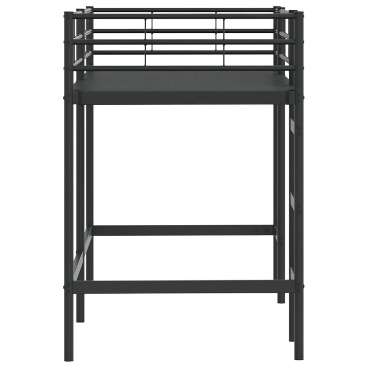 Børns Loft Seng Ramme Sort 90 x 190 cm Stål