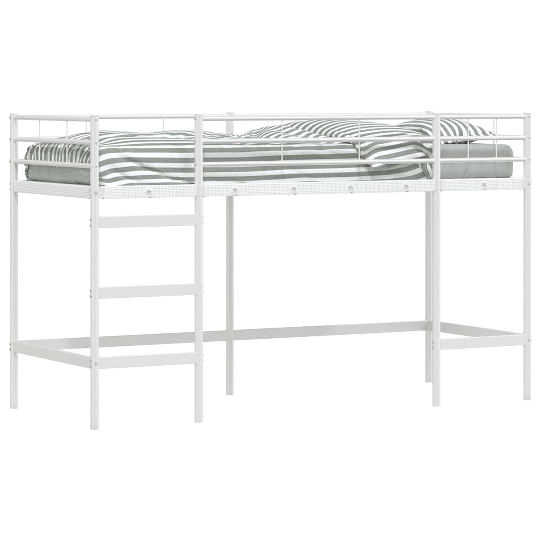 Børns Loft Seng Ramme Hvid 74,5 x 190 cm Stål