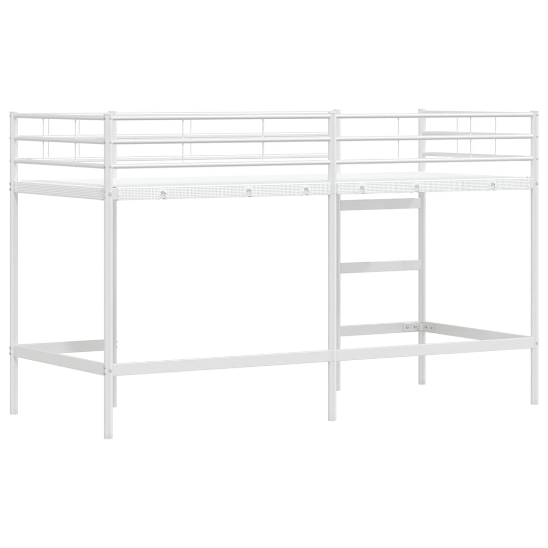 Børns Loft Seng Ramme Hvid 74,5 x 190 cm Stål