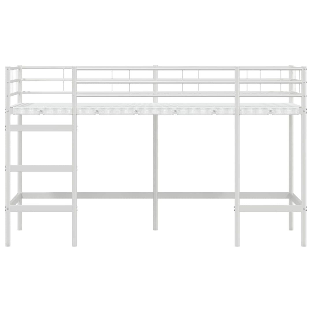 Børns Loft Seng Ramme Hvid 74,5 x 190 cm Stål