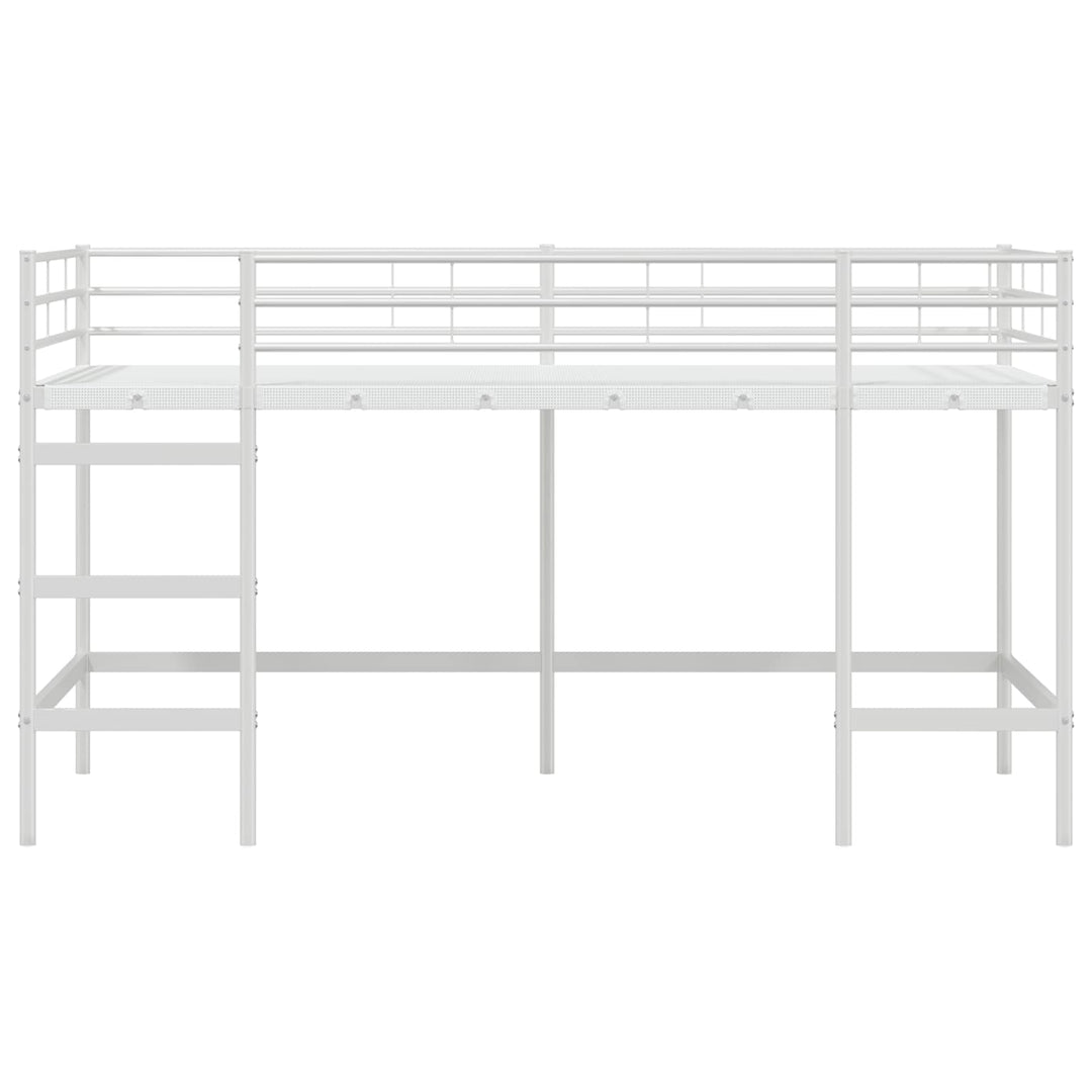 Børns Loft Seng Ramme Hvid 90 x 200 cm Stål