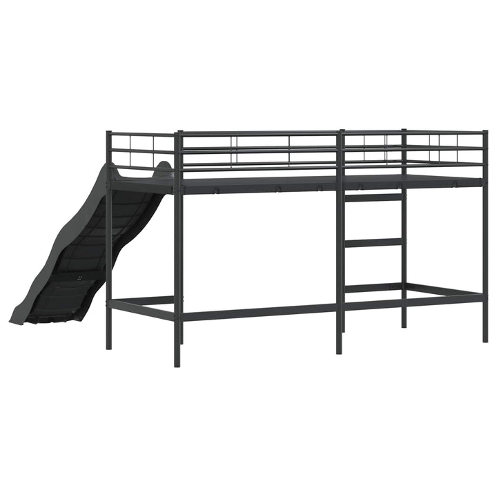 Kids'loftseng med rutsjebane Sort og Anthracit 75 x 190 cm