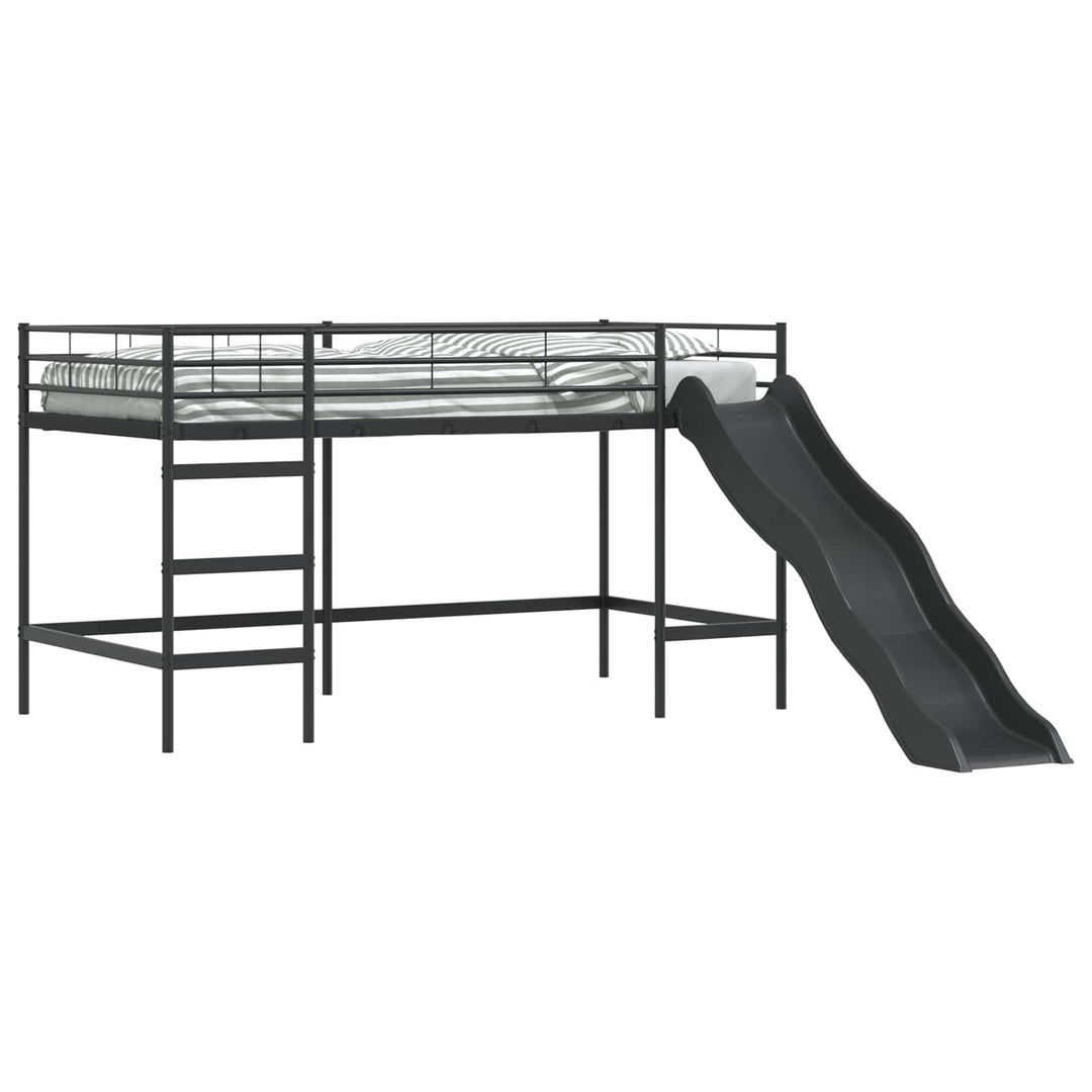 Kids'loftseng med rutsjebane Sort og Anthracit 80 x 200 cm