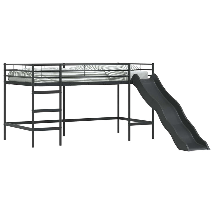 Kids'loftseng med rutsjebane Sort og Anthracit 80 x 200 cm