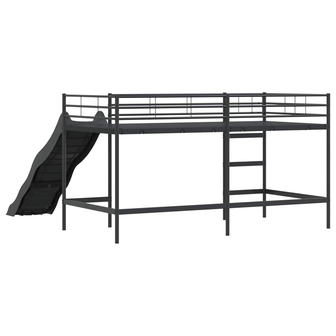 Kids'loftseng med rutsjebane Sort og Anthracit 80 x 200 cm