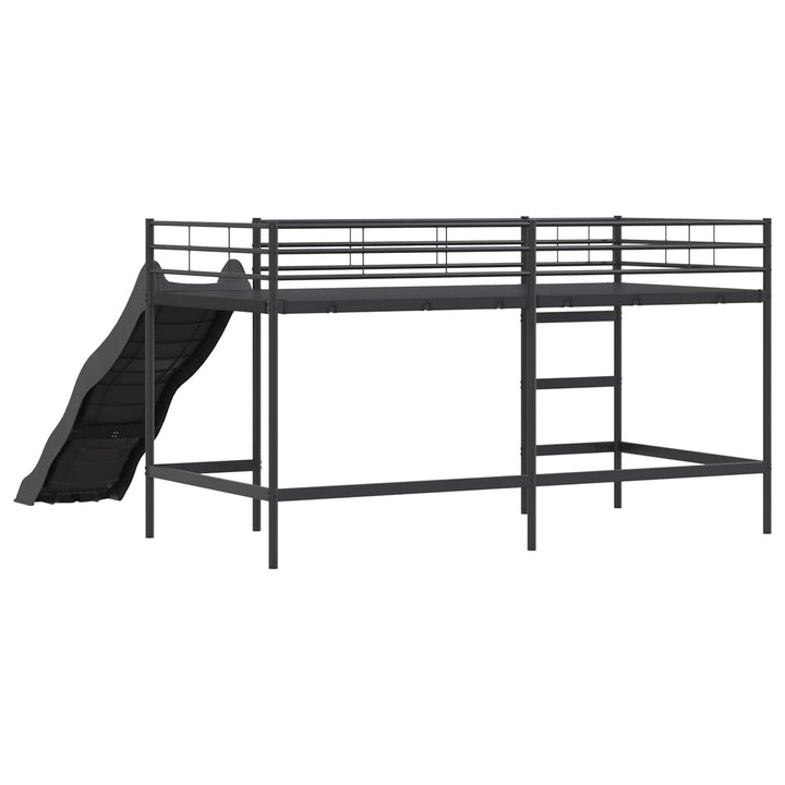Kids'loftseng med rutsjebane Sort og Anthracit 80 x 200 cm