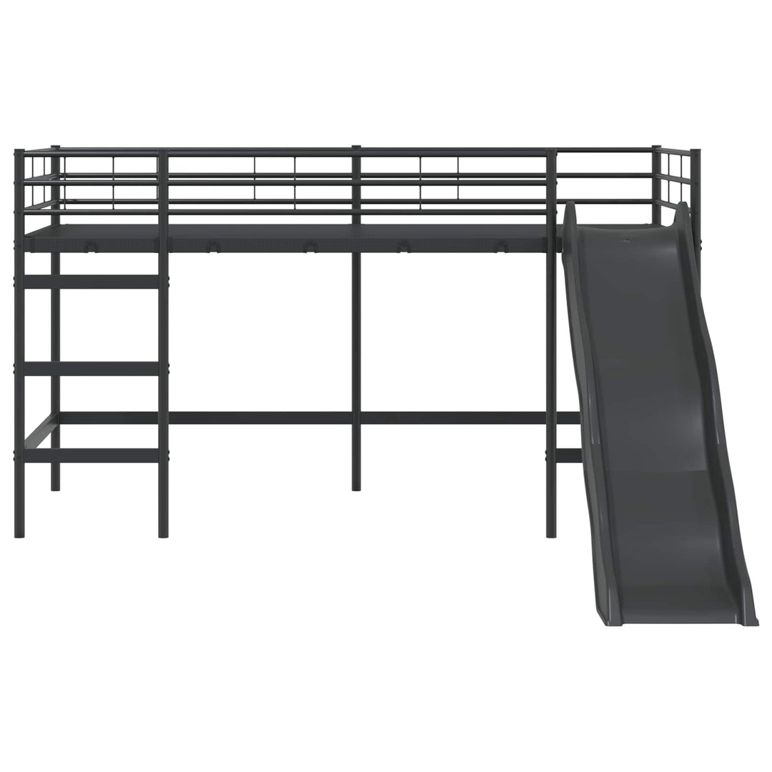 Kids'loftseng med rutsjebane Sort og Anthracit 80 x 200 cm