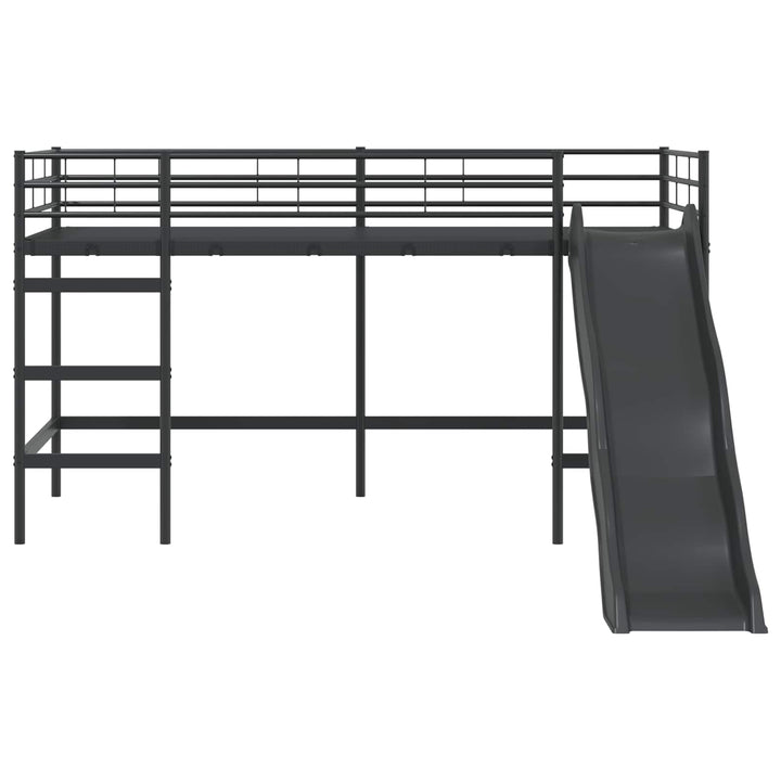 Kids'loftseng med rutsjebane Sort og Anthracit 80 x 200 cm