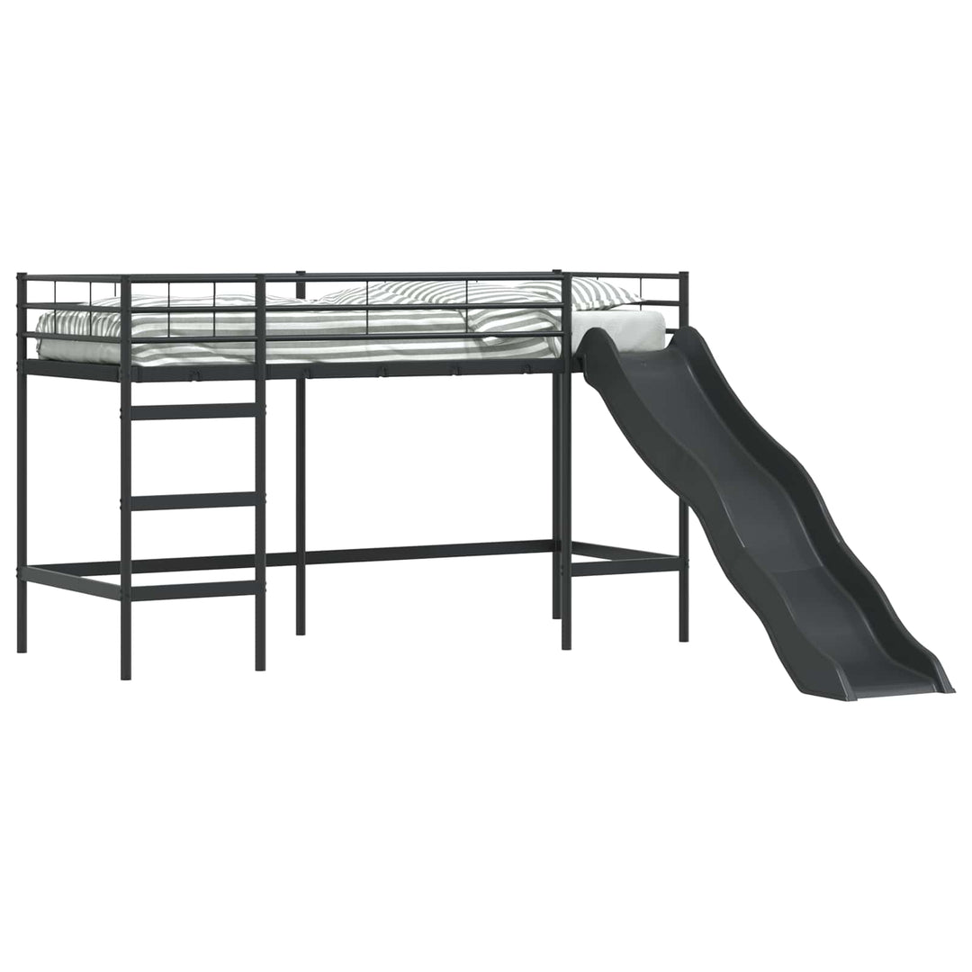 Kids'loftseng med rutsjebane Sort og Anthracit 90 x 190 cm