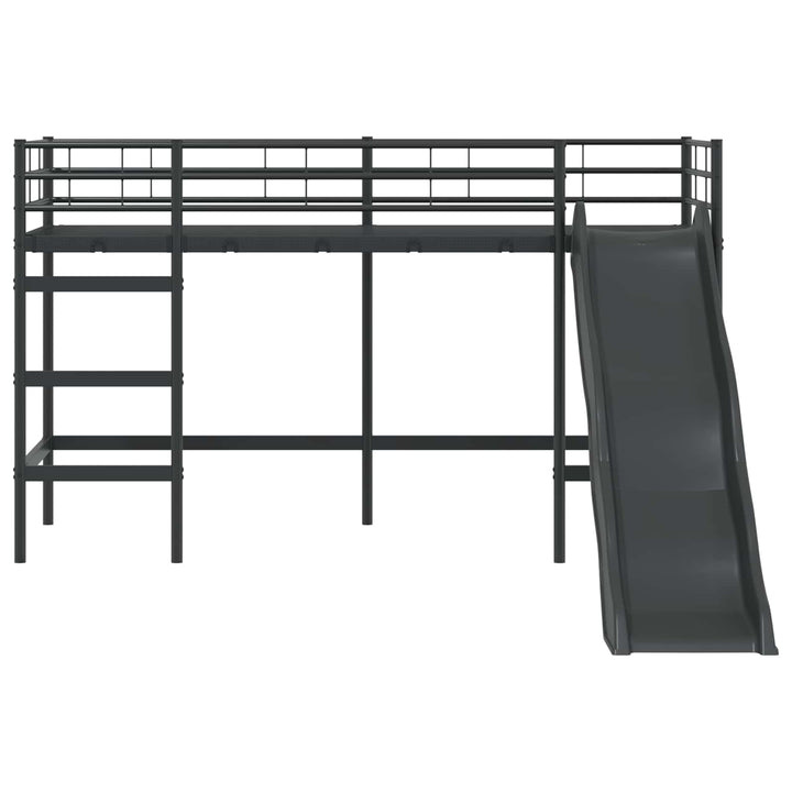 Kids'loftseng med rutsjebane Sort og Anthracit 90 x 190 cm