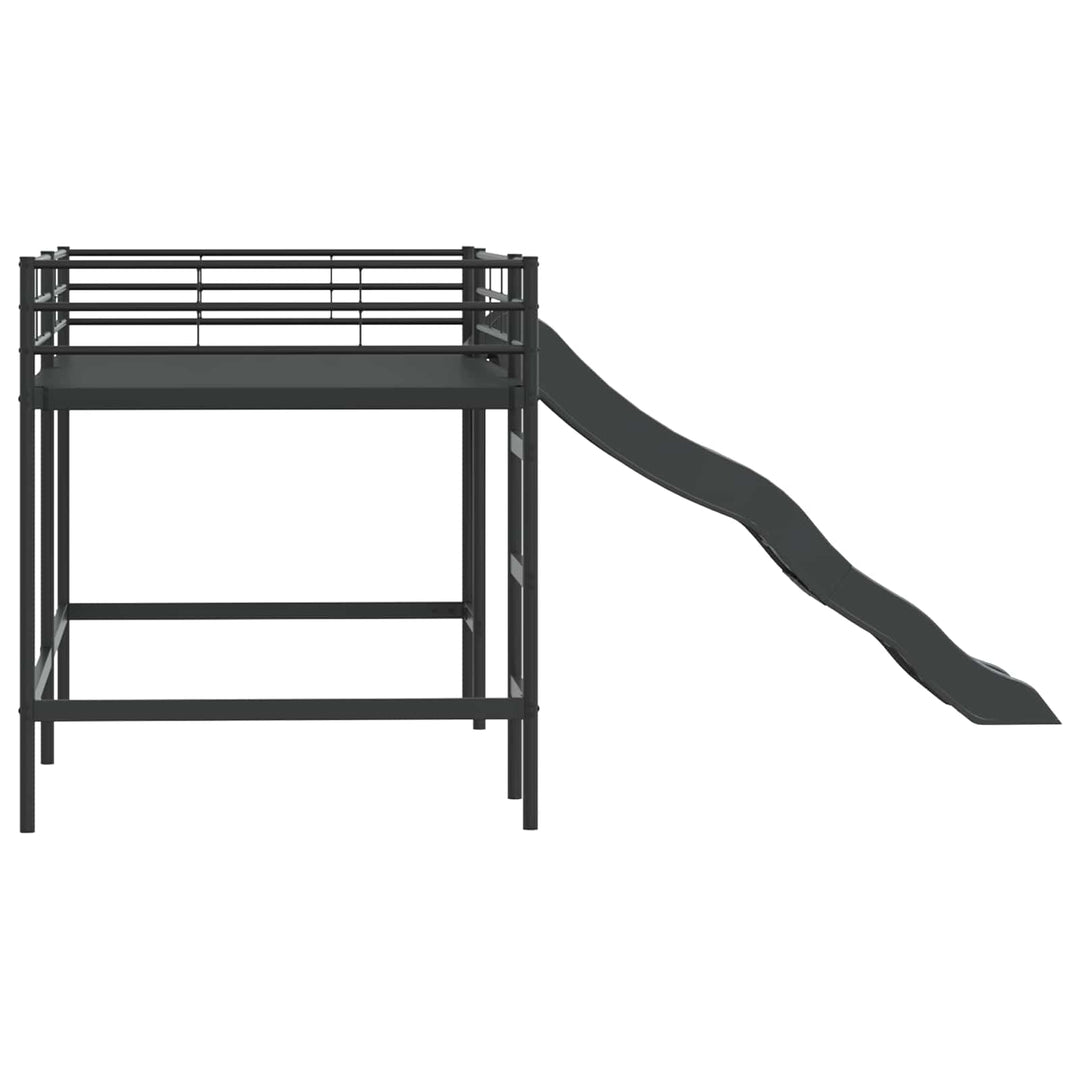 Kids'loftseng med rutsjebane Sort og Anthracit 107 x 203 cm