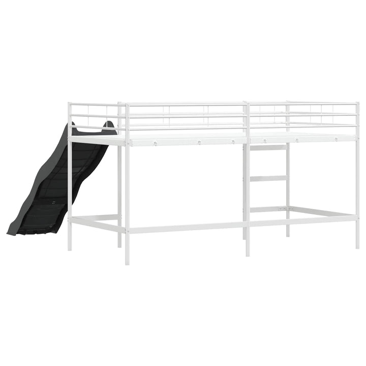 Kids'loftseng med rutsjebane Hvid og Antracit 80 x 200 cm
