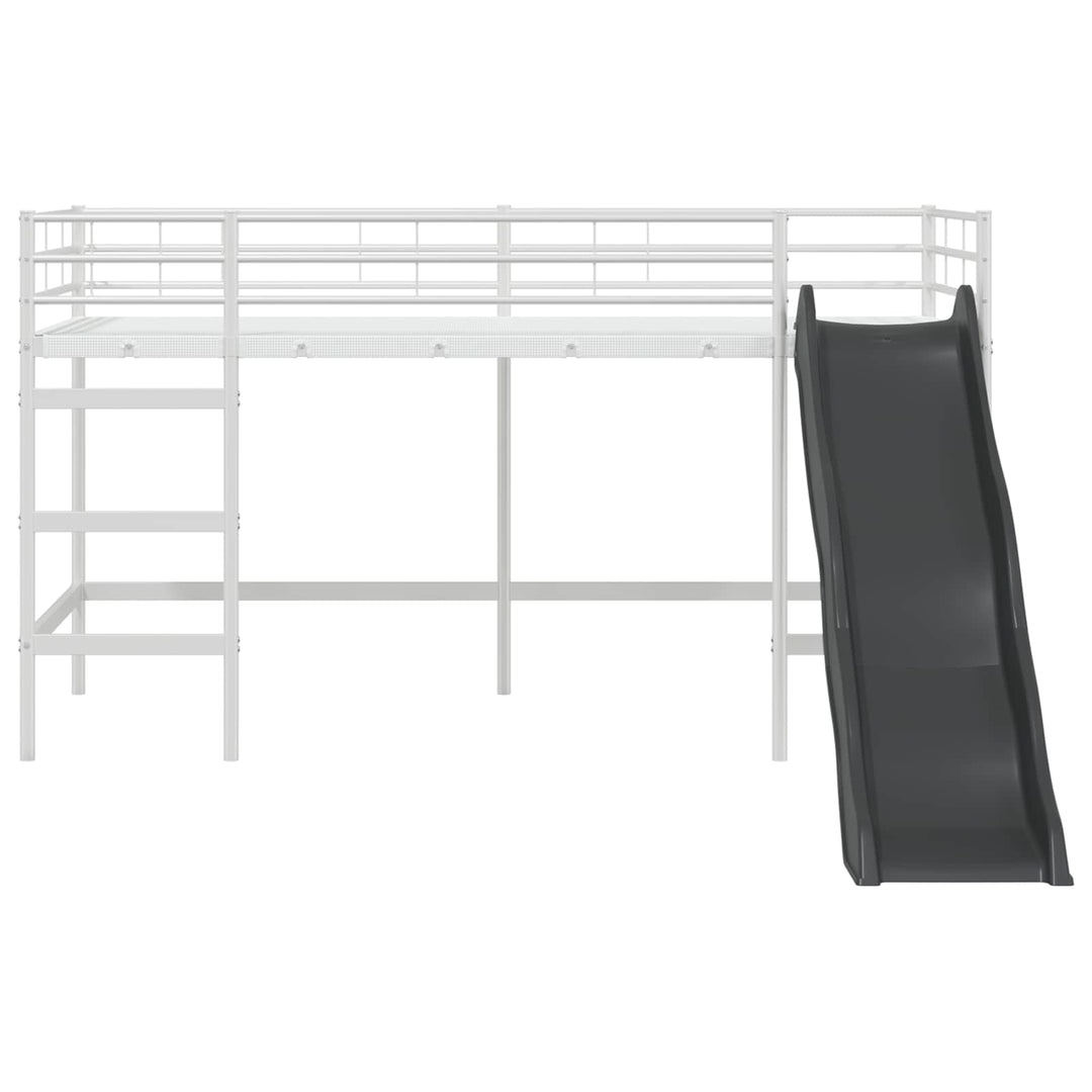 Kids'loftseng med rutsjebane Hvid og Antracit 90 x 200 cm