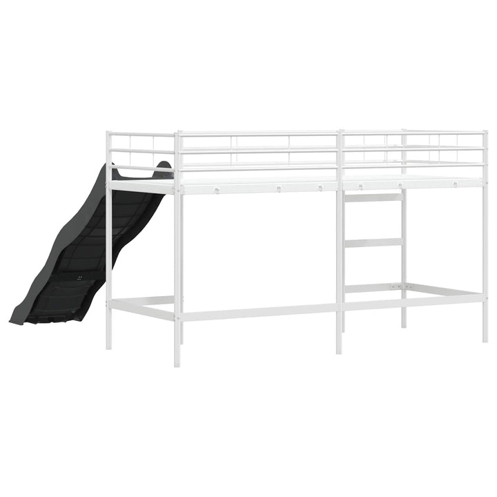 Kids'loftseng med rutsjebane Hvid og Antracit 100 x 190 cm