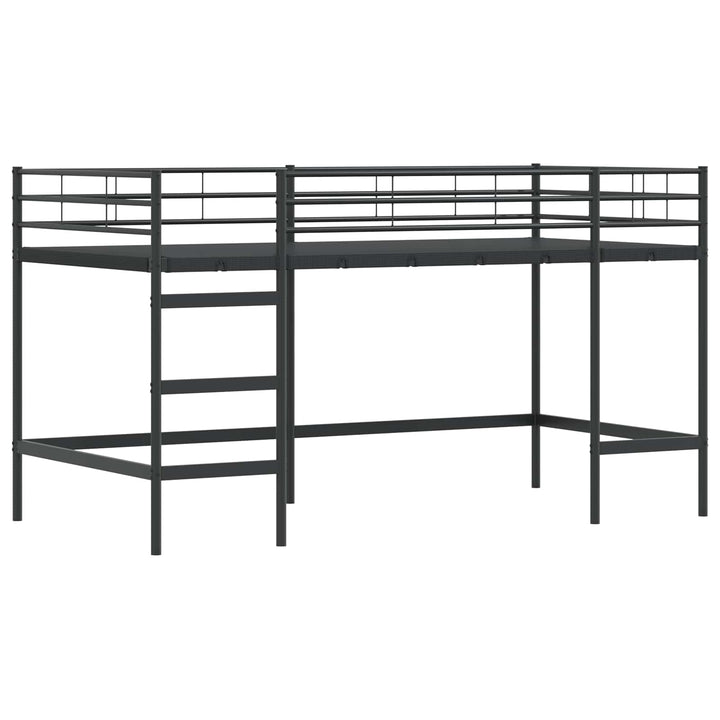 Kids'loftseng med gardiner Sort 107 x 200 cm