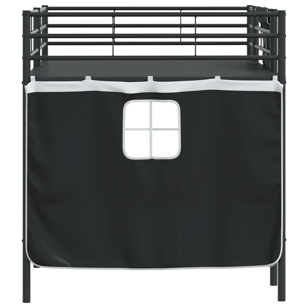 Kids'loftseng med gardiner Sort 107 x 200 cm