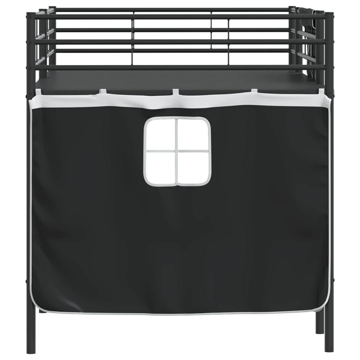 Kids'loftseng med gardiner Sort 107 x 200 cm